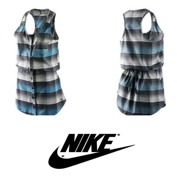 Nike Dresses & Skirts - New NIKE 6.0 Plaid Fillmore Dress - Grey/Aqua [C7]